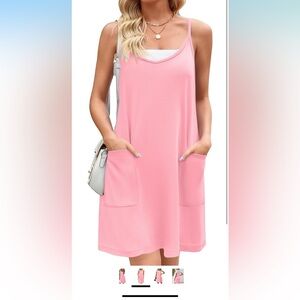 NWOT Zeagoo Pink Sleeveless Dress with Pockets